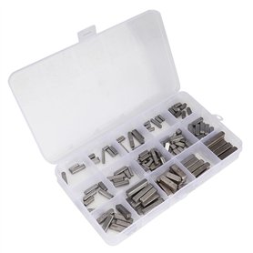140pcs Assortiment de Clavettes 8mm 10mm 12mm 16mm 20mm 25mm 30mm Ronde de Frappe Clé de Plume Terminée Jeu de Clés d'arbre d'En