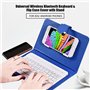 Kit Clavier de Bluetooth avec Etui en Cuir PU et Le Support pour Les Téléphones pou