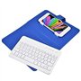 VBESTLIFE Clavier sans Fil Universel 2-en-1, Kit Clavier de Bluetooth avec Etui en Cuir PU et Le Support pour Les Téléphones pou