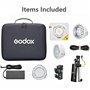 Godox ML100R Kit2 Lampe vidéo LED RVB avec réflecteur de lentille interchangeable 15° et 36°, poignée de batterie NP-F, 1800-100