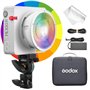 Godox ML100R Lampe LED Vidéo RGB Plein Spectre au Format de Poche avec Réflecteur Interchangeable 15°