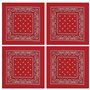 Guyode 4 Pièces Bandana Rouge