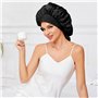 Guyode 2 Pièces Bonnet Satin Cheveux Nuit avec Bande Elastique pour Femmes Doux et Confortable, Ajustable Silk Bonnet en Satin p