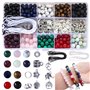 Colle 418pcs Perles Pierre Naturelle pour Fabrication de bijoux