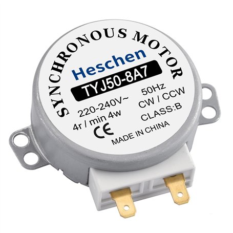 Heschen Moteur synchrone TYJ50-8A7 220-240VAC 4R/Min CW/CCW 50Hz pour table de tour de four à micro-ondes