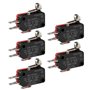 Heschen Lot de 5 micro-interrupteurs V-165S-1C25 SPDT à levier court à rouleau 16 A 250 VAC