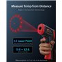 Wintact Alarme de haute et basse température du pistolet thermomètre infrarouge laser numérique -58 ℉ ~~ 1112 ℉ ~ avec écran LED