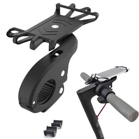VOLOHAS Support Téléphone Trotinette Electrique pour Xiaomi M365 Porte Telephone 360° Rotatif pour Smartphones de 4.7''-6.5'' Po