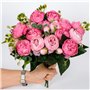 XONOR 4 Bouquets de Fleurs artificielles en Soie Pivoine Artificielle Fausse Fleur glorieuse pour la décoration de Maison Nuptia
