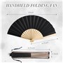 2 Pièces Éventail en Bois Éventails Pliables à Main en Tissu Ventilateurs de Poche Éventail d Artisanat Cadeau d Éventail avec C