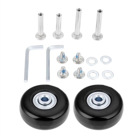 Roues de Valise de Remplacement Roulettes Valise avec Clé Réparation Roulements 45 x 18 mm Pour Réparation de Valise
