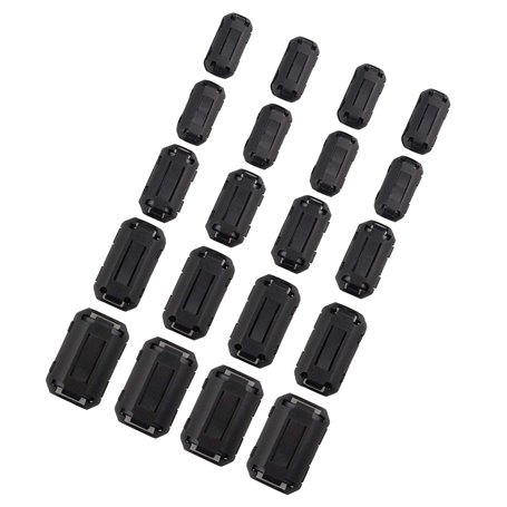 Futheda 20 pcs 3 mm 5 mm 7 mm 9 mm 13 mm de diamètre intérieur à Anneau de ferrite Core Anti-interférences Haute fréquence Filtr