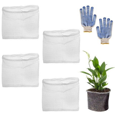 4 Pièces Panier de Protection des Racines des Plantes en Acier Inoxydable 35 x 35cm Sacs en Maille Métallique Anti-Campagnol Pan