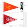 HONMOK 2pcs Fanions Vélo Enfant Pirate Dinosaure Réfléchissant Drapeau de Sécurité avec Mâts Réglables pour Garçon Fille Cyclism