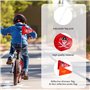 HONMOK 2pcs Fanions Vélo Enfant Pirate Dinosaure Réfléchissant Drapeau de Sécurité avec Mâts Réglables pour Garçon Fille Cyclism