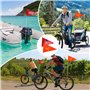 HONMOK 2pcs Fanions Vélo Enfant Pirate Dinosaure Réfléchissant Drapeau de Sécurité avec Mâts Réglables pour Garçon Fille Cyclism