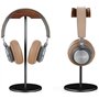 Kopfhörerständer Holz Headset Halter PC Gaming Kopfhörerhaken Aufhängetisch mit Nussbaumkopfstütze