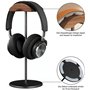 Kopfhörerständer Holz Headset Halter PC Gaming Kopfhörerhaken Aufhängetisch mit Nussbaumkopfstütze