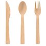 Lot de 150 couverts en bambou (3 x 50 pièces) | Cuillère, fourchette, couteau jetables en bois, respectueux de l'environnement, 