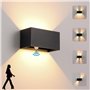 Applique Murale intérieur/Extérieur avec Détecteur de Mouvement，LED 24W Moderne Luminaire Murale