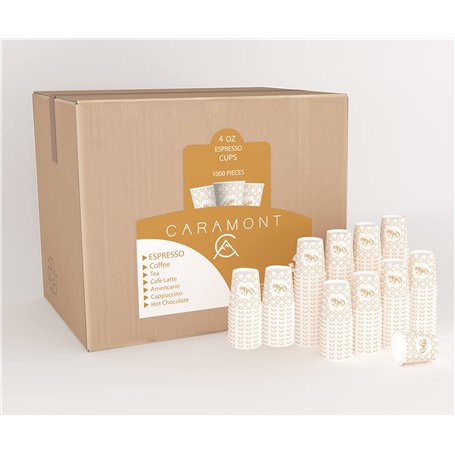 Caramont 4 Oz 1000 Espresso Gobelets en Carton