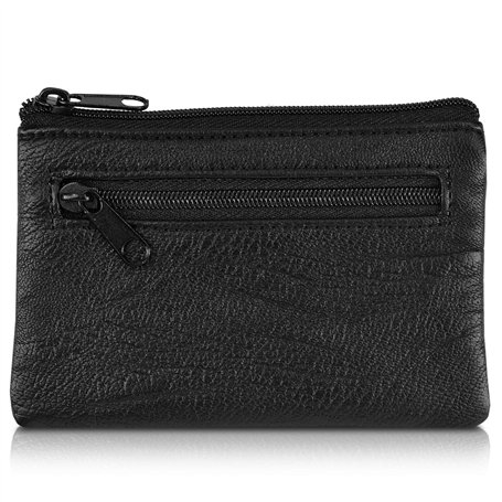 kwmobile Pochette clefs avec Protection RFID - Deux Compartiments et Porte-clé - Étui en Simili Cuir pour Homme et Femme - Noir