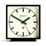 NEWGATE® Horloge de Bureau Amp | Design carré de Gare | Boîtier Noir avec Aiguilles Vertes | Style Moderne pour Bureau