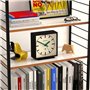 NEWGATE® Horloge de Bureau Amp | Design carré de Gare | Boîtier Noir avec Aiguilles Vertes | Style Moderne pour Bureau, Table, c