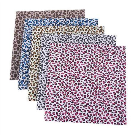 CraftsFabrics Lot de 5 carrés de tissu imprimé léopard pour matelassage