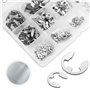 BGTXINGI 400pcs acier inoxydable n ° 13 e clip ring m1.5 à M15 Kit combiné de rondelles de bague de fixation externe