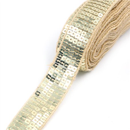 CENPEK Ruban élastique à paillettes plates en tissu pailleté pour robe