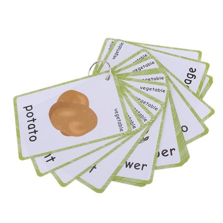 20 Pcs-Vegetables Flash Cards-Jouets éducatifs d'apprentissage préscolaire et Cartes Flash de Mots d'images d'apprentissage