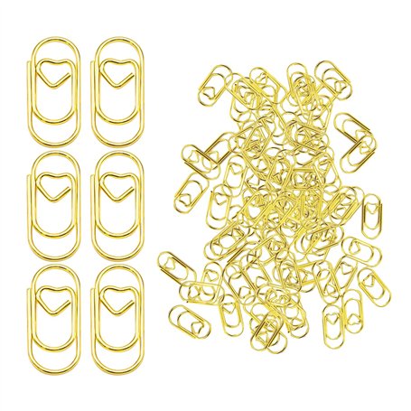 Lot de 150 petits trombones en forme de cœur - Mini pinces à papier mignonnes - En métal - Pour la fixation de documents