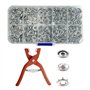 MEMOFYND Lot de 100 paires de boutons pression en métal avec 1 pince à pression pour coudre des vêtements