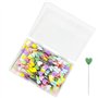 Lot de 200 épingles à coudre en forme de cœur - Longues épingles de positionnement - Épingles droites colorées - Pour couture DI