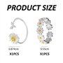 NyxSeat 1 bague en forme de marguerite avec 1 petite bague en forme de marguerite - Bijoux tendance pour femme - Bijoux fantaisi