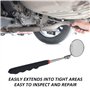 NyxSeat 1 lampe d'inspection extensible pour voiture - Outils mécaniques auxiliaires - Miroir rond à poignée ronde - Miroir conv