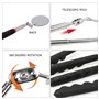NyxSeat 1 lampe d'inspection extensible pour voiture - Outils mécaniques auxiliaires - Miroir rond à poignée ronde - Miroir conv