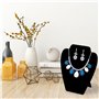NyxSeat Lot de 2 présentoirs pour boucles d'oreilles et colliers - Tableau d'exposition floqué noir - Accessoires d'exposition d