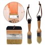 ANCLLO Lot de 3 pinceaux de peinture à la craie et à la cire, pinceaux à poils pour meubles en bois, décoration d'intérieur, y c