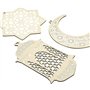 ANCLLO 2 ensembles 6 pièces pendentif en bois ornement Ramadan Kareem décoration lune étoile vent lumière forme pendentif orneme