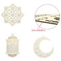 ANCLLO 2 ensembles 6 pièces pendentif en bois ornement Ramadan Kareem décoration lune étoile vent lumière forme pendentif orneme