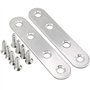 CYH Équerres Plate en Inox,10 pièces Pattes D'assemblage en métal, Supports de Fixation Droits Plats,Plaques Métalliques Support