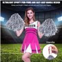 Lot de 12 pompons de pom-pom girl avec poignées pom girl métallisée, belle pom-pom girl à la main, rubans de fleurs pour compéti