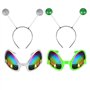 JJiaoLinin 4 Pièces Costume Alien Lunettes de Soleil avec Lentilles Arc-en-Ciel Antenne Martienne Bandeau
