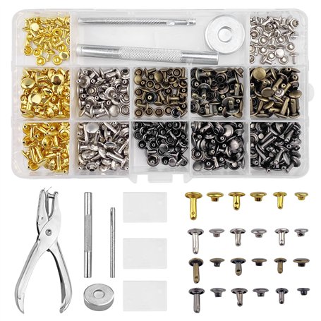 Lixiluxia 180 Paires de Rivets pour Cuir À Frapper