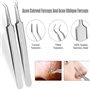 8 Pcs Kit d'Extracteur Point Noir, Kit Tire Comédons, Aiguille d'Outils en Acier Inoxydable Eliminer Blackhead Kit Tire Comédons