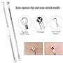 8 Pcs Kit d'Extracteur Point Noir, Kit Tire Comédons, Aiguille d'Outils en Acier Inoxydable Eliminer Blackhead Kit Tire Comédons