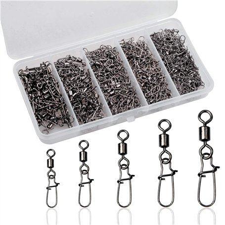 210pcs Emerillon de Pêche Kit Emerillons de pêche avec boutons-pression Connecteur Verrouillage Encliquetable Connecteurs Instan