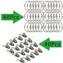 40 Pièces Anneau Rideau avec Pinces